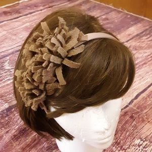 Dacee brown tan big ribbon bow headband